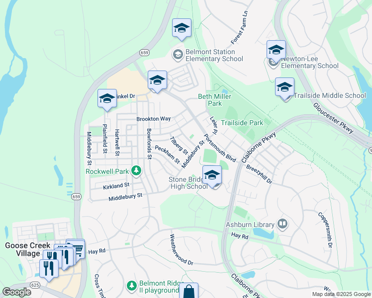 map of restaurants, bars, coffee shops, grocery stores, and more near 20410 Tilberg Street in Ashburn