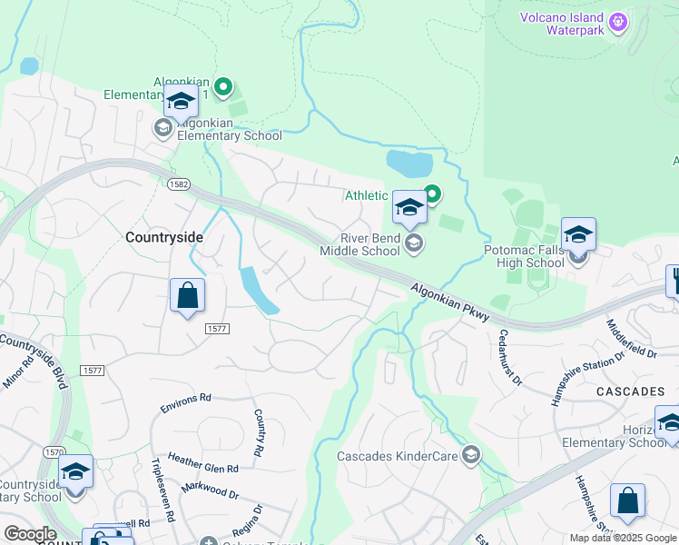 map of restaurants, bars, coffee shops, grocery stores, and more near 10 Amersham Court in Sterling