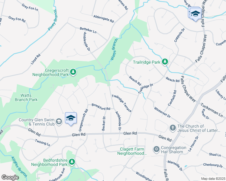 map of restaurants, bars, coffee shops, grocery stores, and more near 11905 Ambleside Drive in Potomac