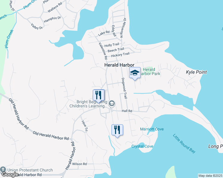 map of restaurants, bars, coffee shops, grocery stores, and more near 836 Boxwood Trail in Crownsville