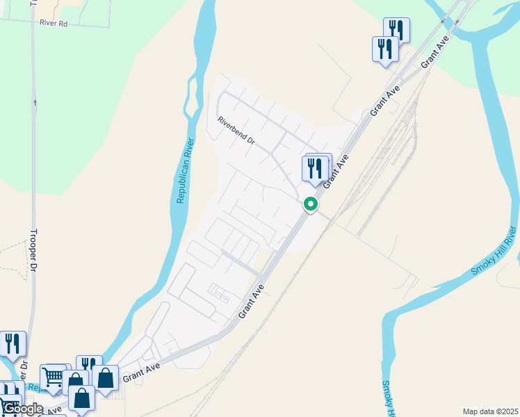 map of restaurants, bars, coffee shops, grocery stores, and more near 902 Kramer Court in Junction City
