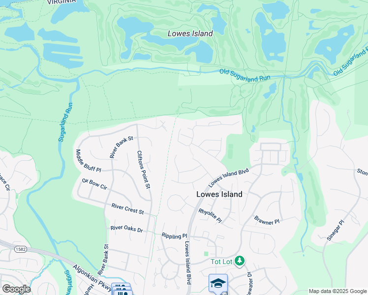 map of restaurants, bars, coffee shops, grocery stores, and more near 20348 Center Brook Square in Sterling