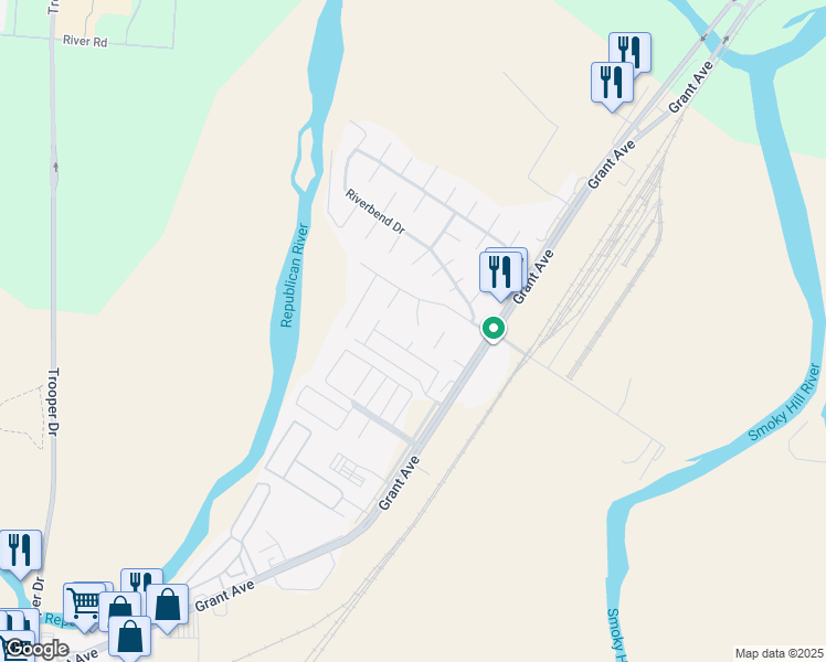 map of restaurants, bars, coffee shops, grocery stores, and more near 904 Kramer Court in Junction City