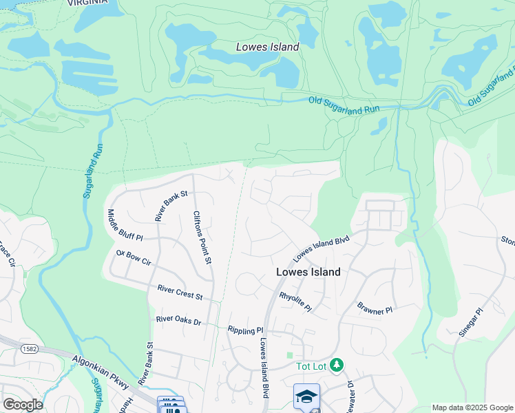 map of restaurants, bars, coffee shops, grocery stores, and more near 20350 Center Brook Square in Sterling