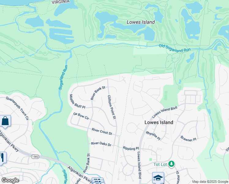 map of restaurants, bars, coffee shops, grocery stores, and more near 47495 Sisler Court in Sterling