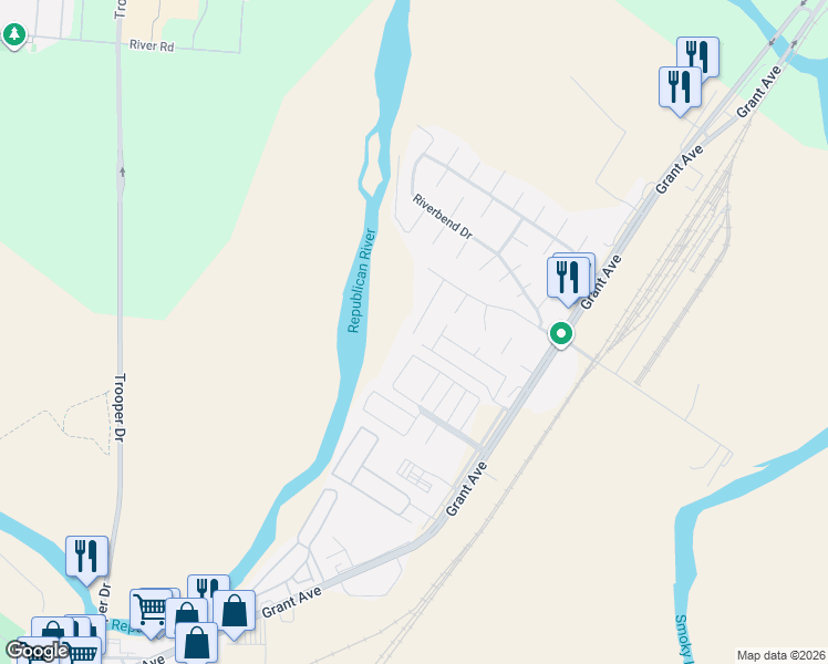 map of restaurants, bars, coffee shops, grocery stores, and more near 825 Whitetail Court in Junction City