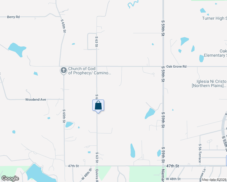 map of restaurants, bars, coffee shops, grocery stores, and more near 6133 Oak Grove Road in Kansas City