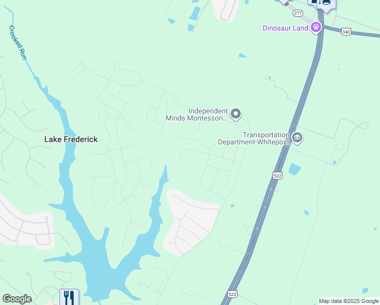 map of restaurants, bars, coffee shops, grocery stores, and more near 135 Skipper Drive in Lake Frederick