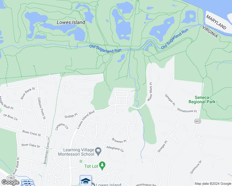 map of restaurants, bars, coffee shops, grocery stores, and more near 47767 Scotsborough Square in Sterling
