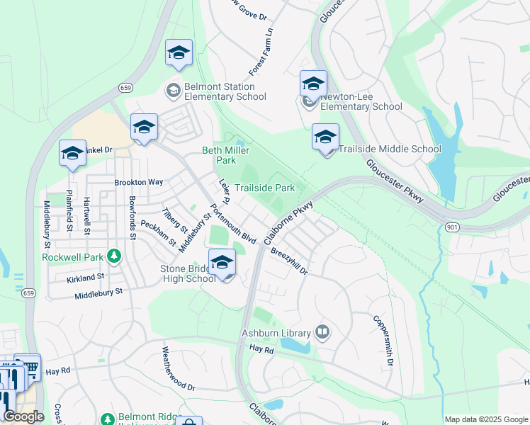 map of restaurants, bars, coffee shops, grocery stores, and more near 20403 Elm Grove Terrace in Ashburn