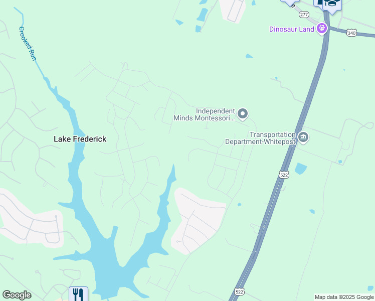 map of restaurants, bars, coffee shops, grocery stores, and more near 142 Skipper Drive in Lake Frederick
