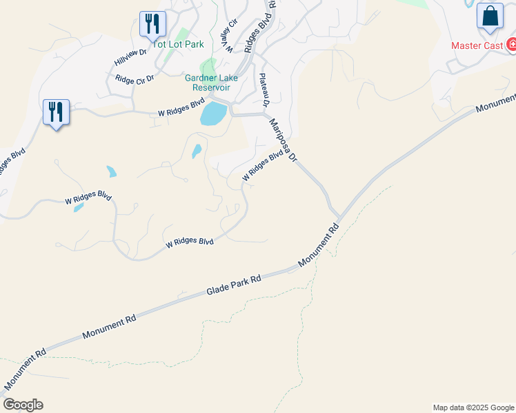 map of restaurants, bars, coffee shops, grocery stores, and more near West Ridges Boulevard in Grand Junction