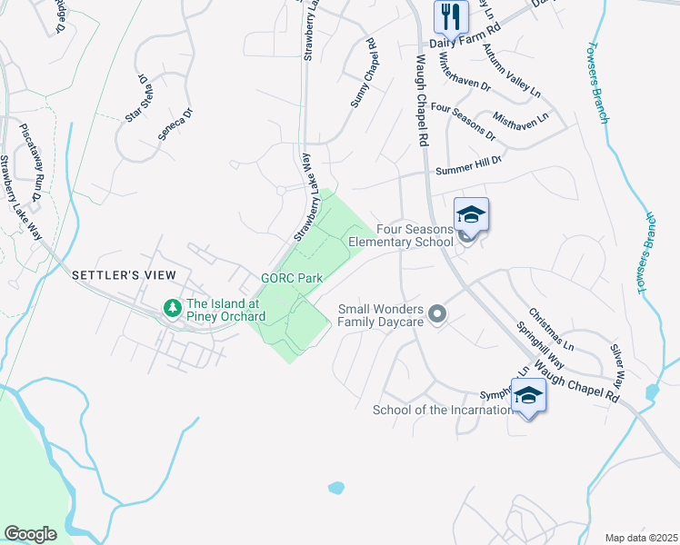 map of restaurants, bars, coffee shops, grocery stores, and more near 1118 Autumn Gold Drive in Gambrills