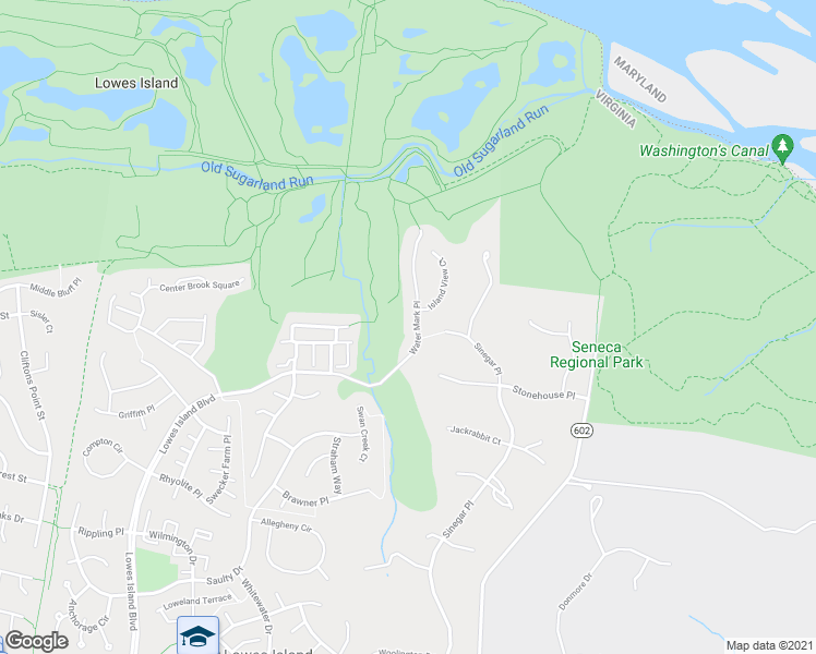 map of restaurants, bars, coffee shops, grocery stores, and more near 20285 Water Mark Place in Sterling