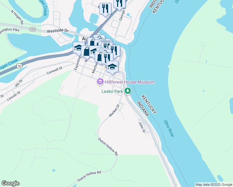 map of restaurants, bars, coffee shops, grocery stores, and more near 111 Dewers Street in Aurora