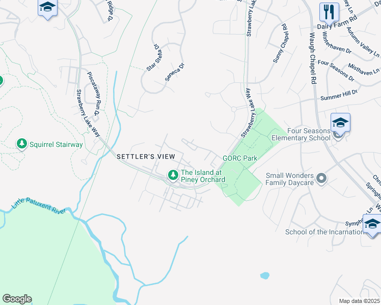 map of restaurants, bars, coffee shops, grocery stores, and more near 1009 Samantha Lane in Odenton