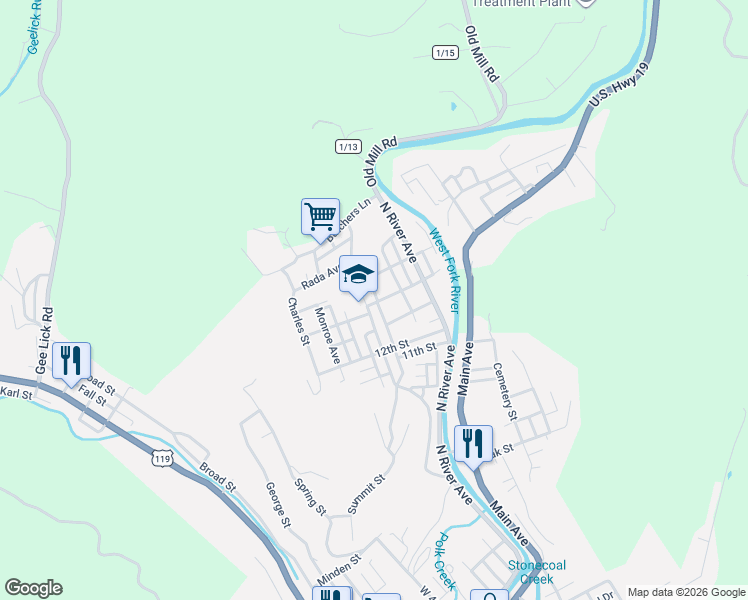 map of restaurants, bars, coffee shops, grocery stores, and more near 150 Minnich St in Weston