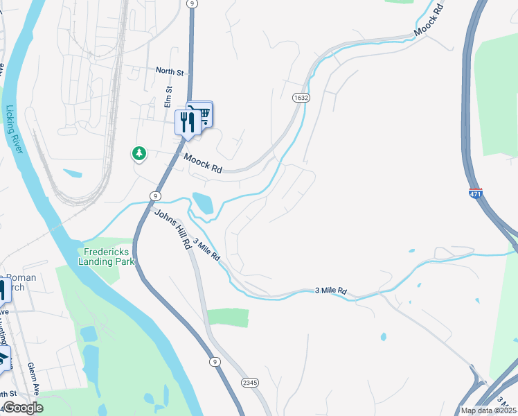 map of restaurants, bars, coffee shops, grocery stores, and more near 420 Lakeview Drive in Wilder