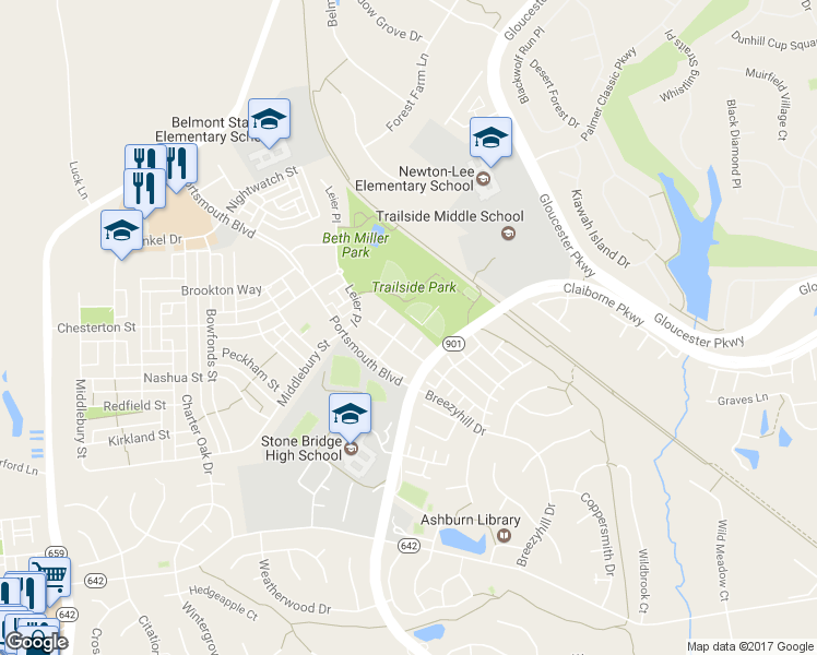 map of restaurants, bars, coffee shops, grocery stores, and more near 20380 Farngate Terrace in Ashburn