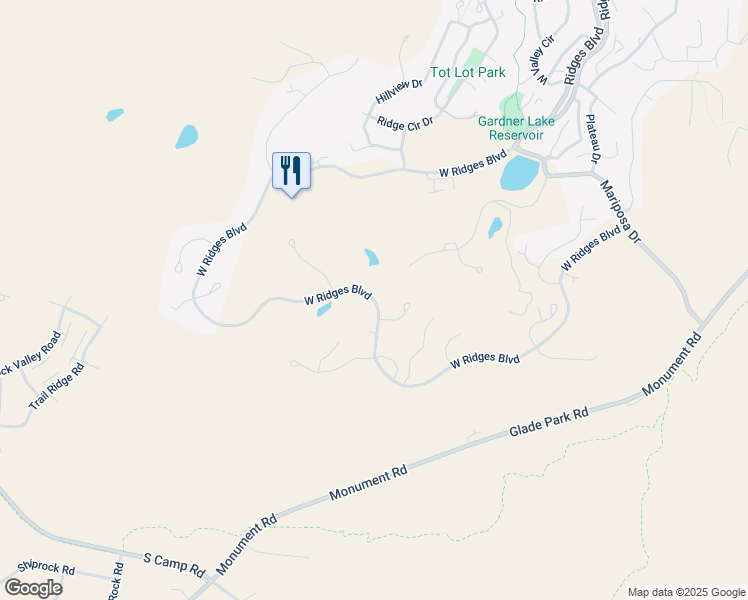 map of restaurants, bars, coffee shops, grocery stores, and more near West Ridges Boulevard in Grand Junction