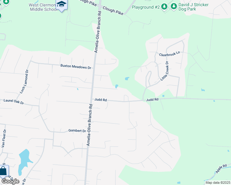 map of restaurants, bars, coffee shops, grocery stores, and more near 20 Estate Drive in Amelia