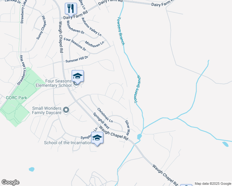 map of restaurants, bars, coffee shops, grocery stores, and more near 985 Sunny Court in Gambrills