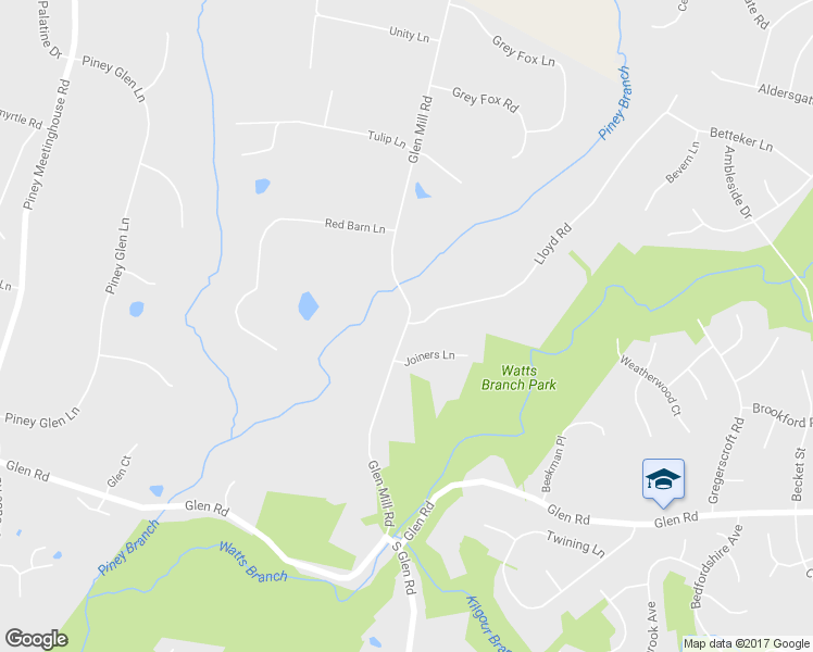 map of restaurants, bars, coffee shops, grocery stores, and more near 11929 Glen Mill Road in Potomac