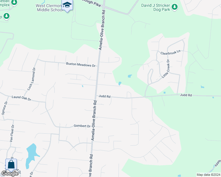 map of restaurants, bars, coffee shops, grocery stores, and more near 10 Estate Drive in Amelia