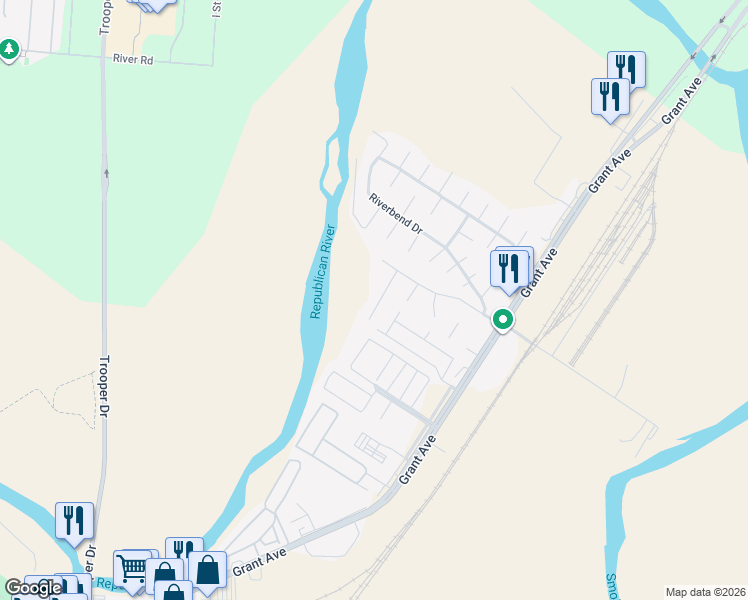 map of restaurants, bars, coffee shops, grocery stores, and more near 840 Whitetail Court in Junction City