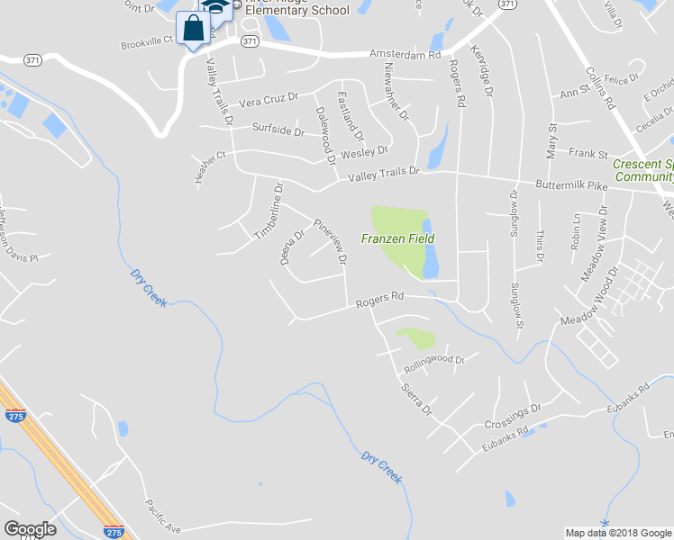 map of restaurants, bars, coffee shops, grocery stores, and more near 2699 Pineview Drive in Villa Hills