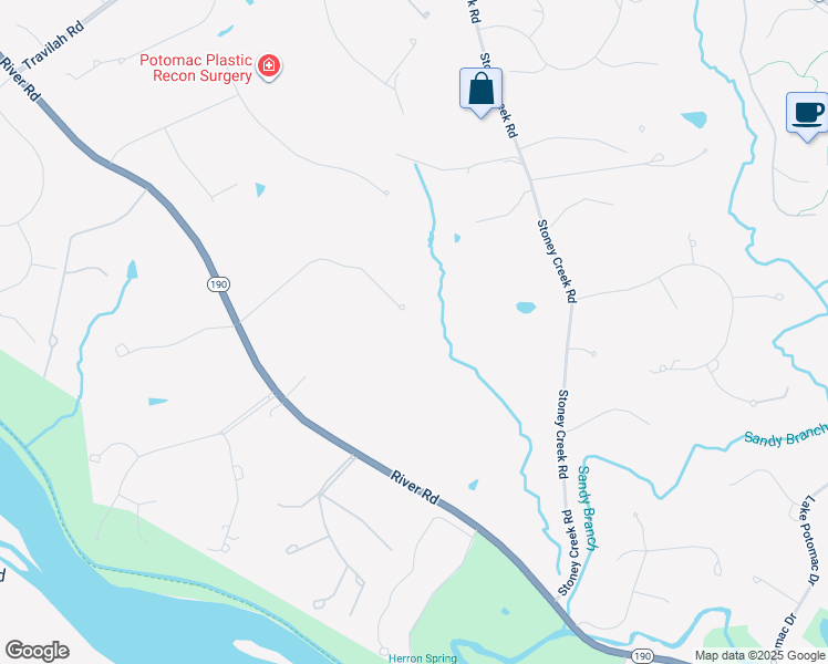 map of restaurants, bars, coffee shops, grocery stores, and more near 12223 Drews Court in Potomac