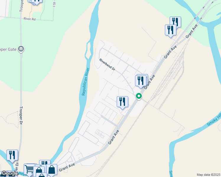 map of restaurants, bars, coffee shops, grocery stores, and more near 903 Jackalope Court in Junction City