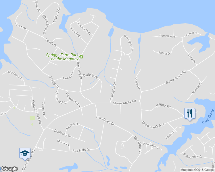 map of restaurants, bars, coffee shops, grocery stores, and more near 845 Folkstone Court in Arnold