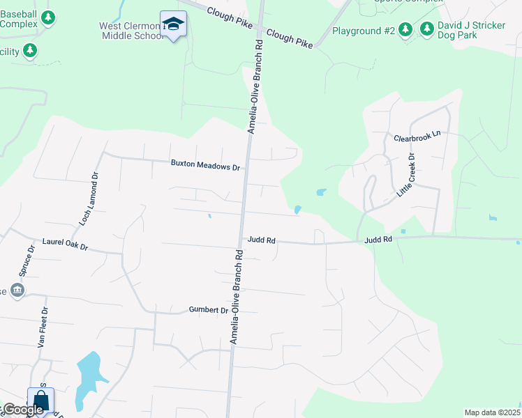 map of restaurants, bars, coffee shops, grocery stores, and more near 298 Amelia-Olive Branch Road in Amelia