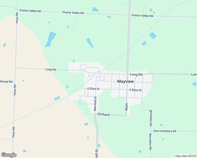 map of restaurants, bars, coffee shops, grocery stores, and more near 110 North Railroad Street in Mayview