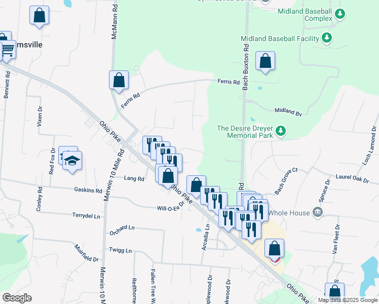 map of restaurants, bars, coffee shops, grocery stores, and more near 3861 Heritage Oaks Drive in Amelia