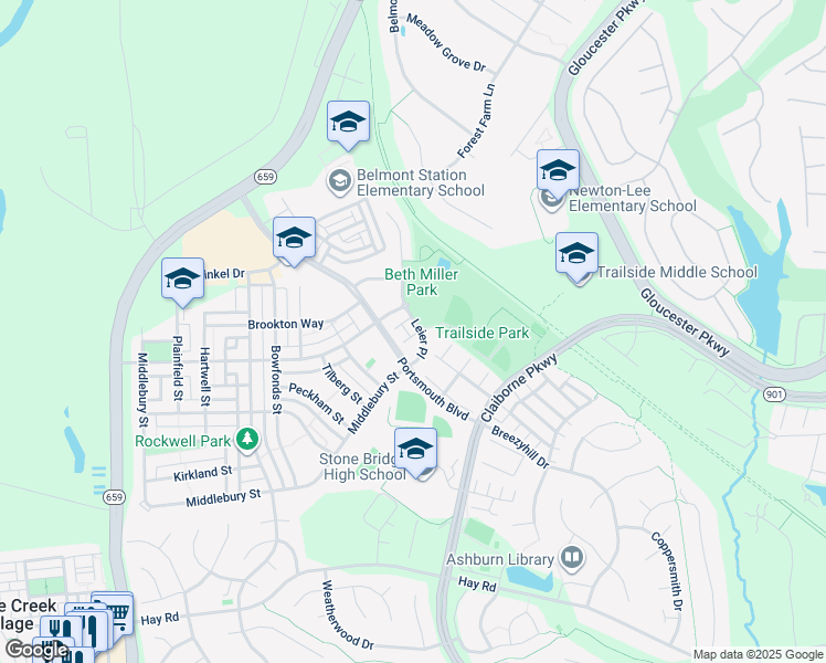 map of restaurants, bars, coffee shops, grocery stores, and more near 20293 Leier Place in Ashburn