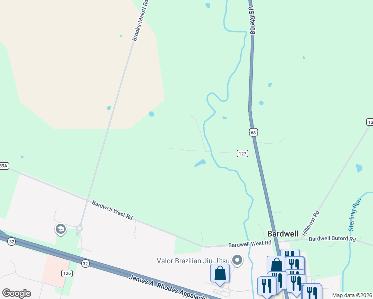 map of restaurants, bars, coffee shops, grocery stores, and more near 3667 Donley Road in Mount Orab