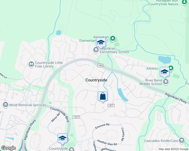 map of restaurants, bars, coffee shops, grocery stores, and more near 108 Wiltshire Court West in Sterling