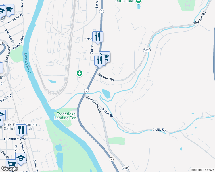 map of restaurants, bars, coffee shops, grocery stores, and more near 50 Creekwood Drive in Wilder