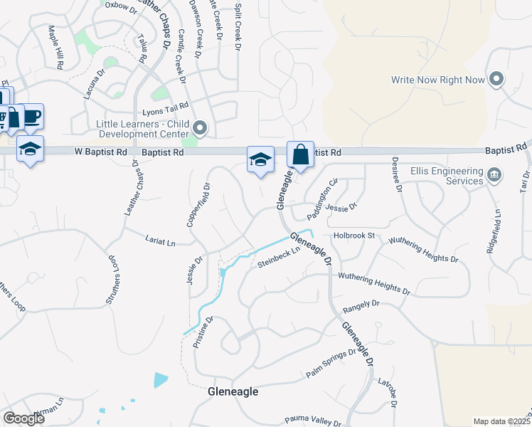 map of restaurants, bars, coffee shops, grocery stores, and more near 15285 Jessie Drive in Colorado Springs