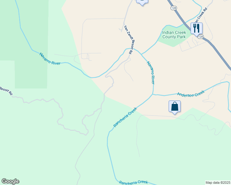 map of restaurants, bars, coffee shops, grocery stores, and more near 18501 Van Zandt Resort Road in Philo