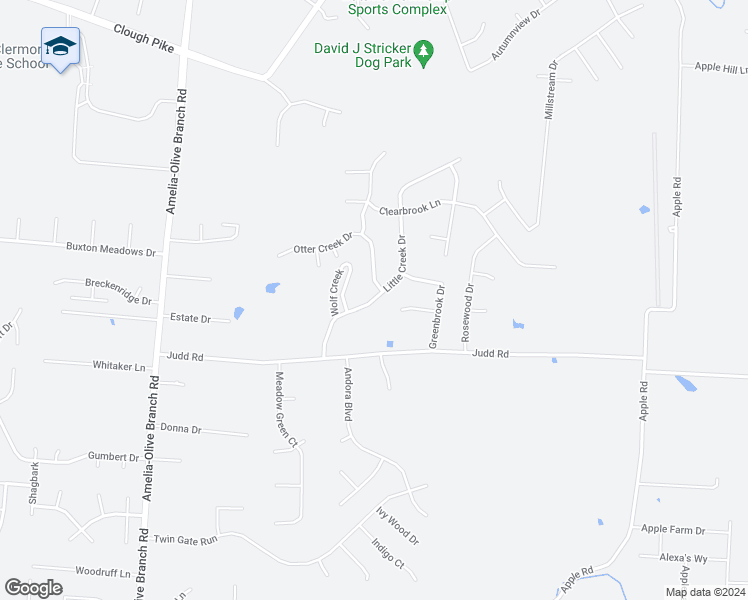 map of restaurants, bars, coffee shops, grocery stores, and more near 3860 Little Creek Drive in Amelia