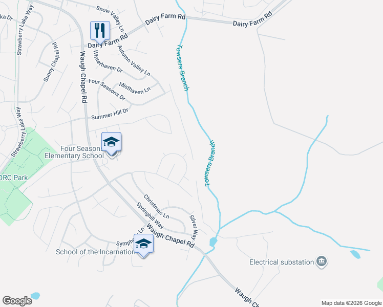 map of restaurants, bars, coffee shops, grocery stores, and more near 952 November Court in Gambrills