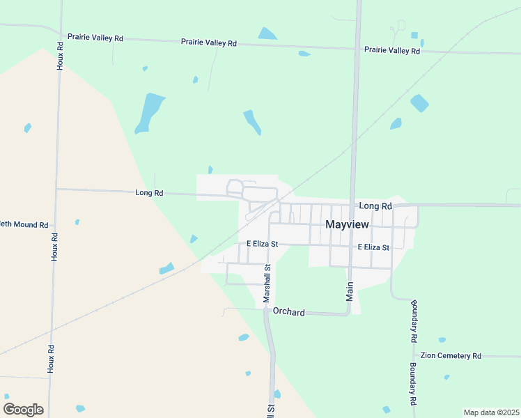 map of restaurants, bars, coffee shops, grocery stores, and more near 110 North Railroad Street in Mayview