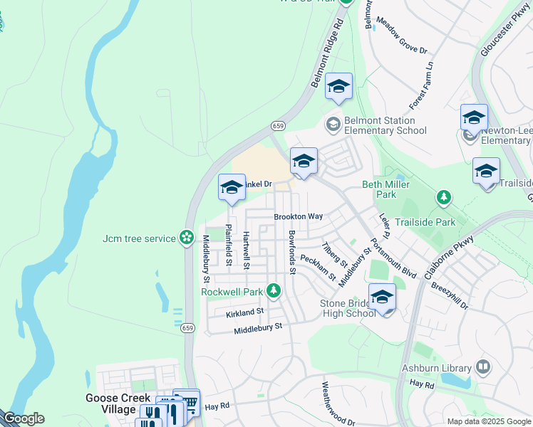 map of restaurants, bars, coffee shops, grocery stores, and more near 42948 Brookton Way in Ashburn