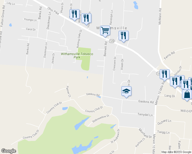 map of restaurants, bars, coffee shops, grocery stores, and more near 3841 Bennett Road in Cincinnati