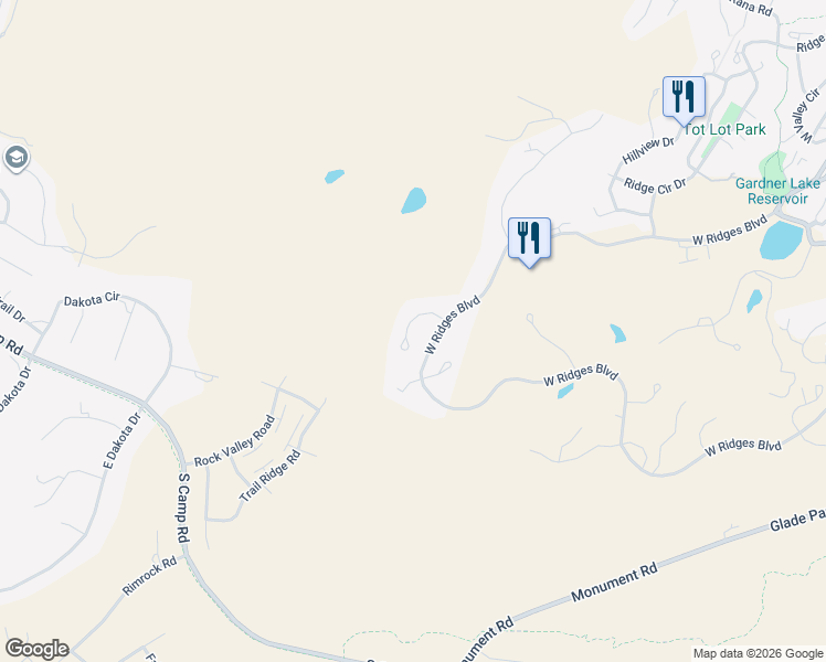 map of restaurants, bars, coffee shops, grocery stores, and more near 327 Red Ridge Court in Grand Junction