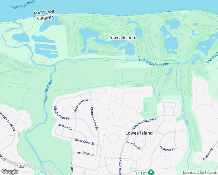 map of restaurants, bars, coffee shops, grocery stores, and more near 47172 Middle Bluff Place in Sterling