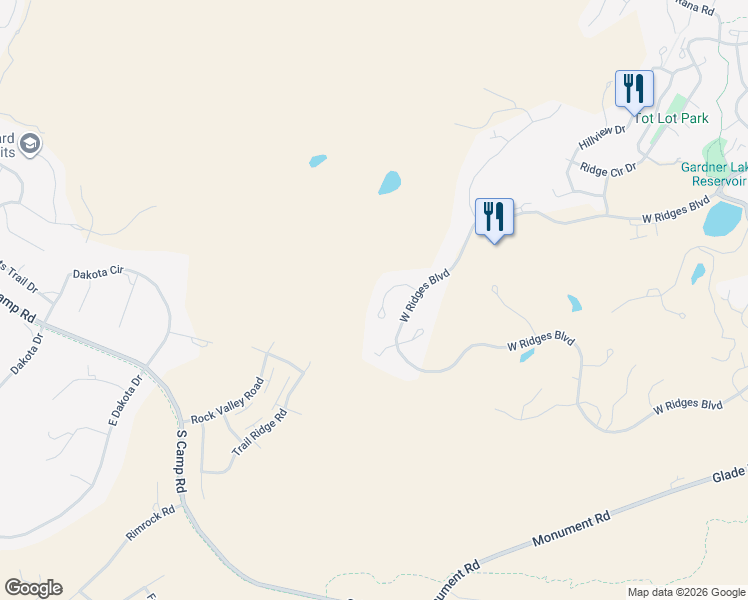 map of restaurants, bars, coffee shops, grocery stores, and more near 327 Red Ridge Court in Grand Junction